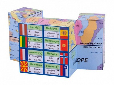 Bigjigs ZCC5060 Zoobookoo varázs kocka - térkép Európa