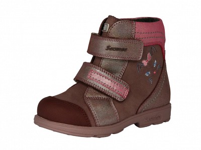 Szamos 1878-57749 Lány bélelt supinált cipő cicás mintával - mályva